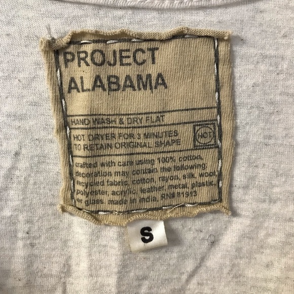 Project Alabama ruffled gauze tank top S heathered oatmeal/gray - Picture 4 of 4